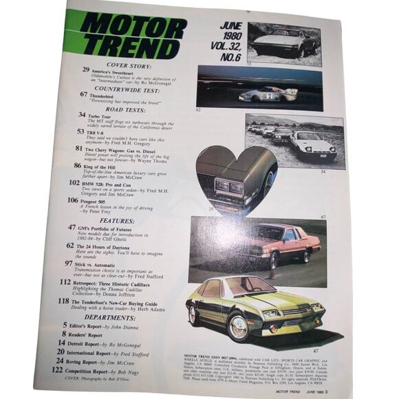 Vtg Lot 4 Motor Trend May June July August 1980 Lamborghini Cutlass Ford Renault - Picture 4 of 7